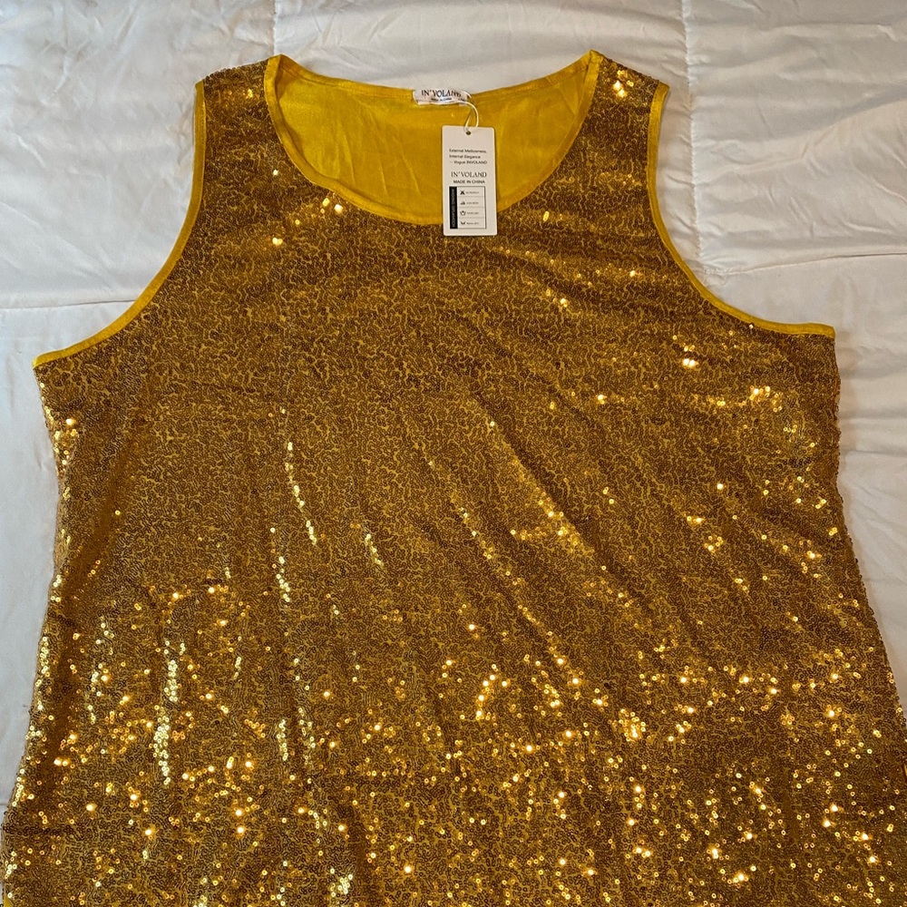 Gold Sequin tank top
